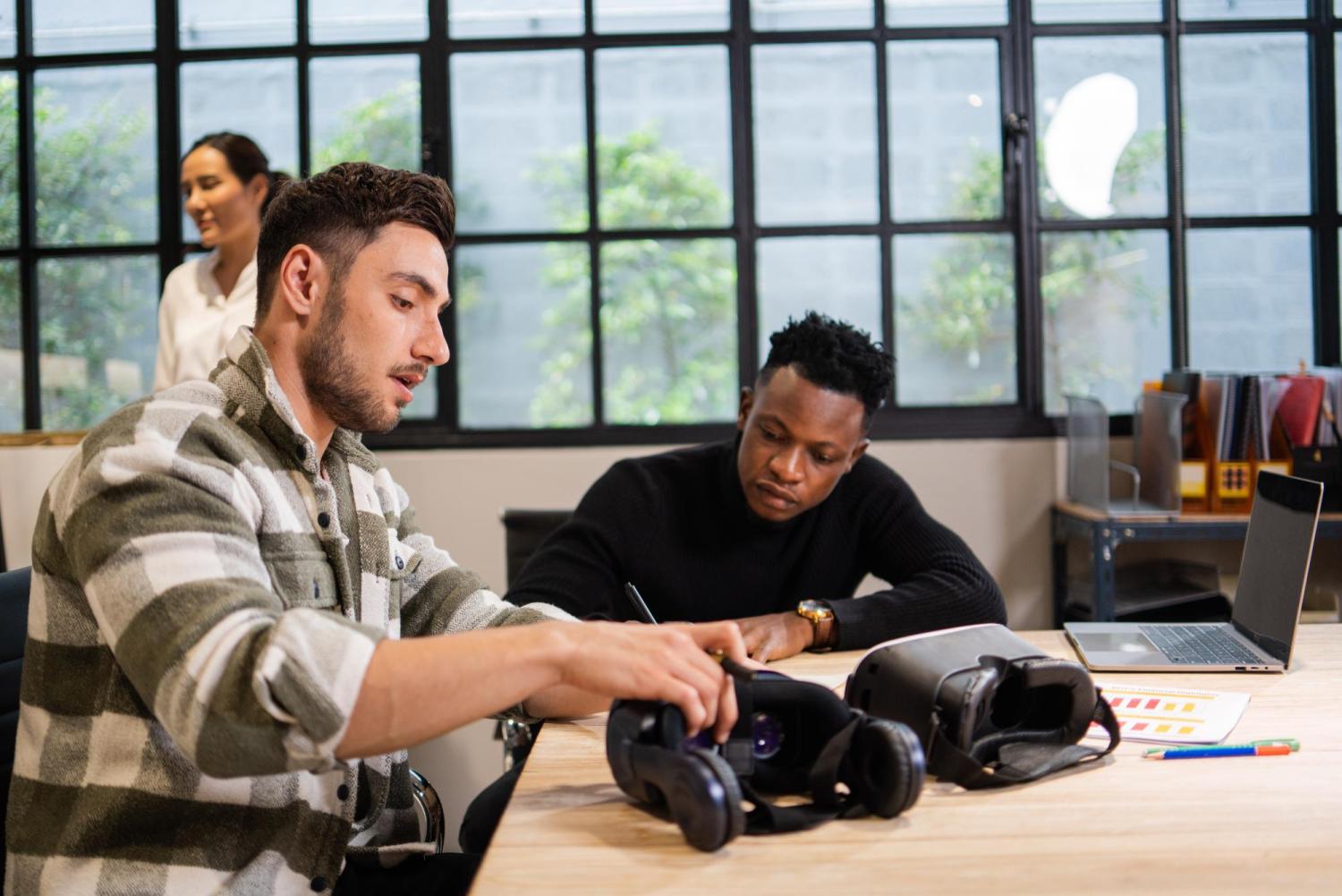 Two men working on a virtual reality project