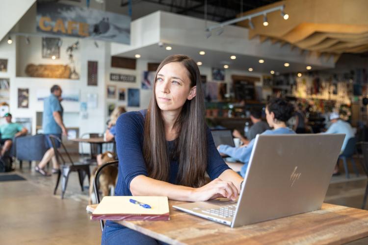 Image of Jill Kollar working on her computer