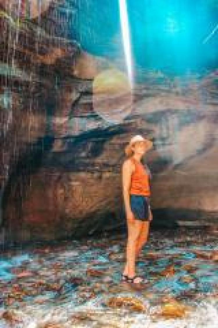 Cassie Elrod near waterfall