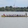 A solo ‘dragon boat’ moves swiftly through the water during the 24th annual Colorado Dragon Boat Festival, held on Sloan’s Lake.  